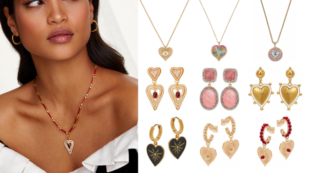 selection of jewellery from the SORU heart edit
