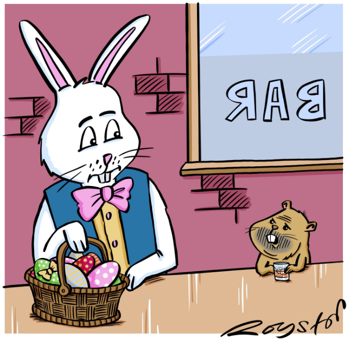 Easter beat the cartoonist