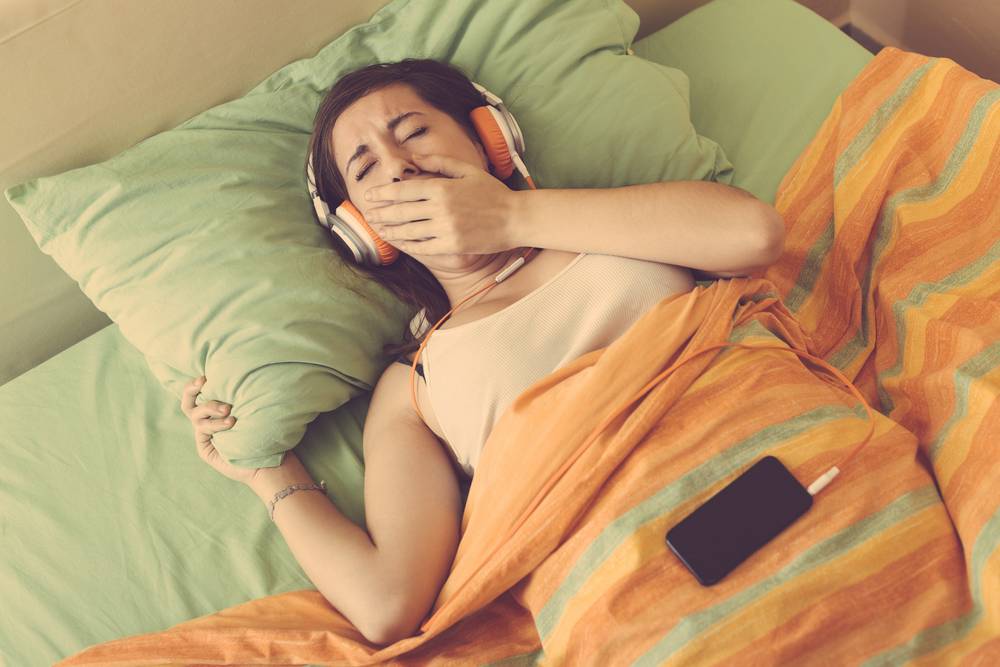 sleep with audio book