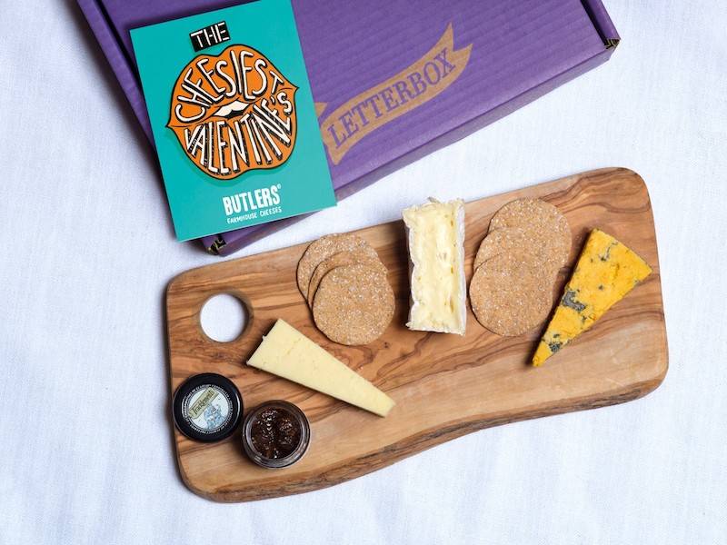 Butlers Valentines letterbox British cheeseboard