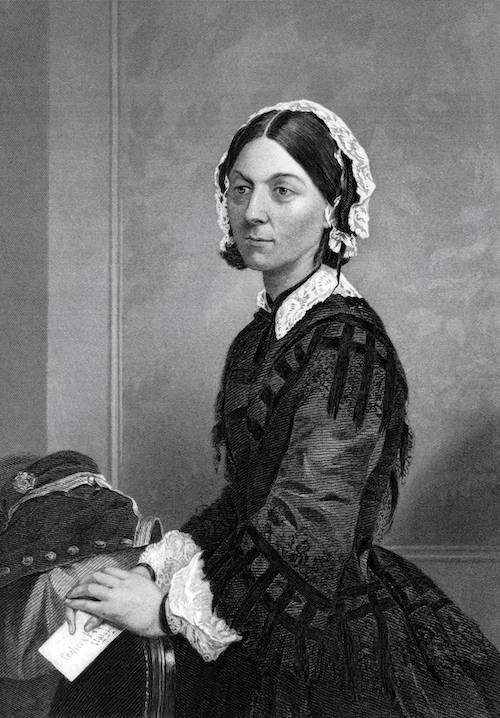 Florence Nightingale (1820-1910) on engraving from 1873