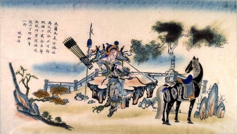 Scene of Mulan with horse, The Trustees of the British Museum