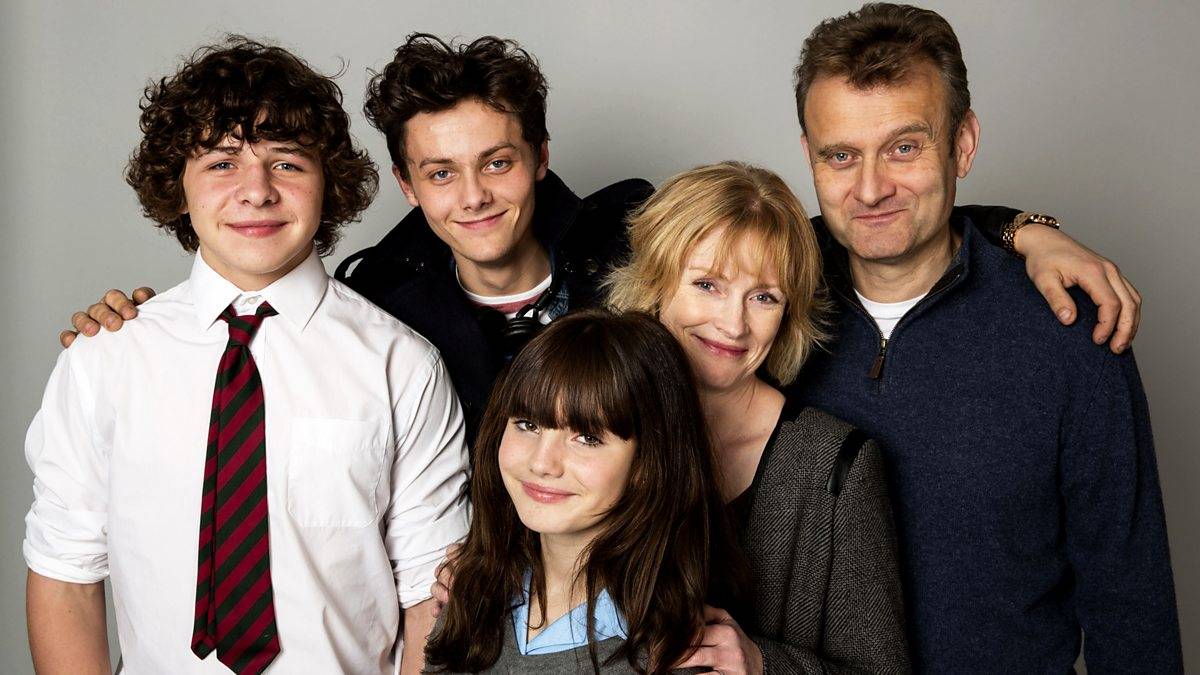 Cast of Outnumbered tv show featuring Hugh Dennis written by Andy Hamilton