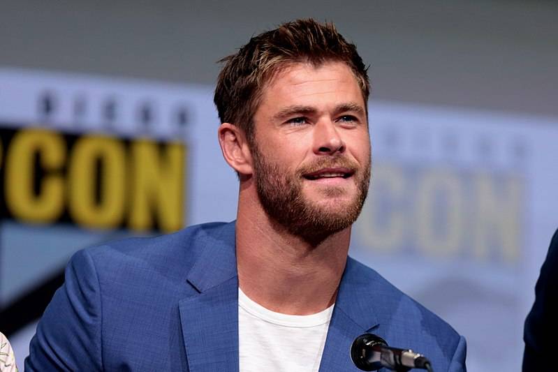 Chris Hemsworth speaking at the 2017 San Diego Comic Con International, for "Thor: Ragnarok", at the San Diego Convention Center in San Diego, California.