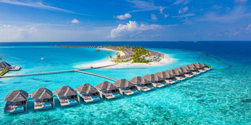 Beach on island in the Maldives