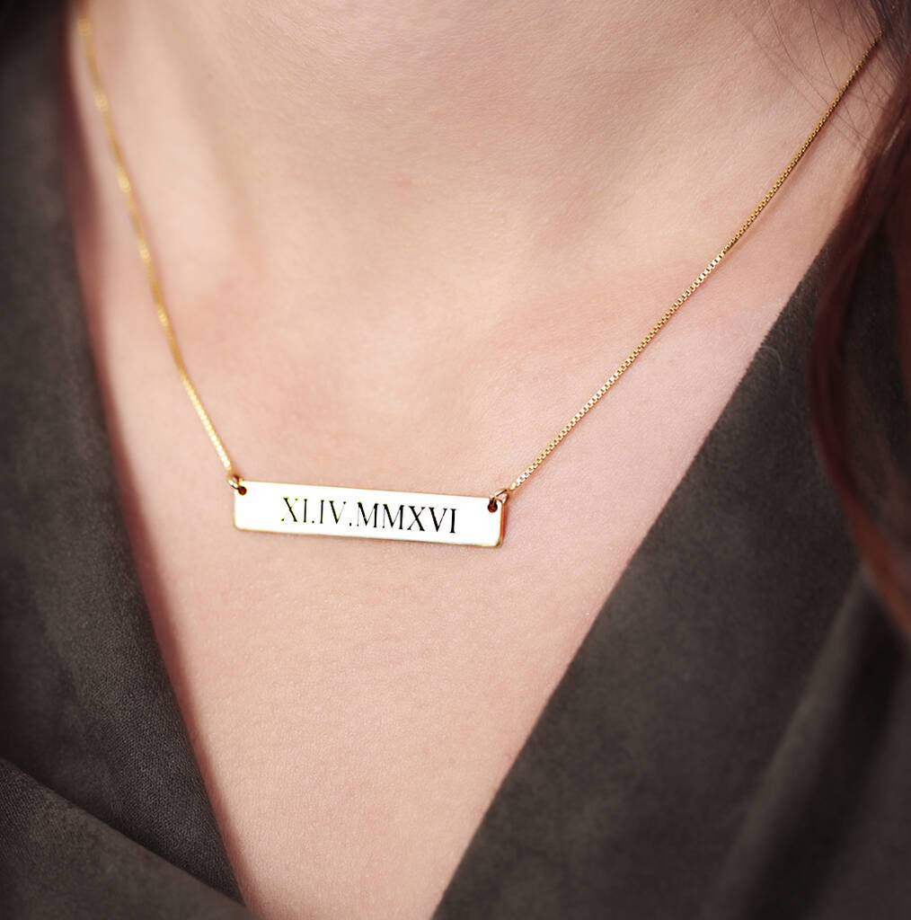 necklace with roman numerals