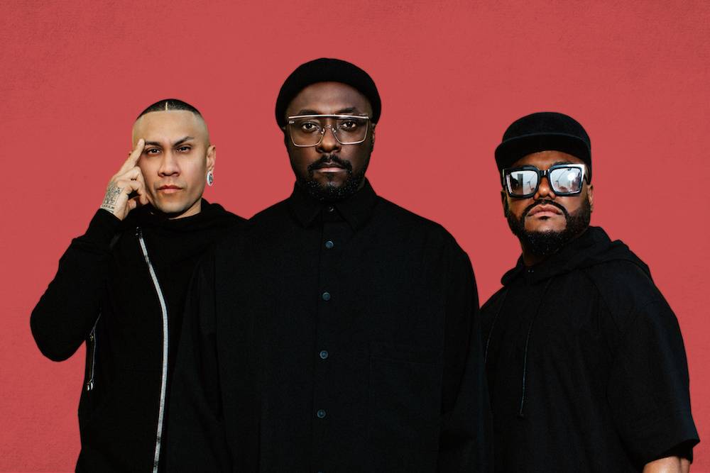 taboo, will.i.am and apl.de.app stand against a red background