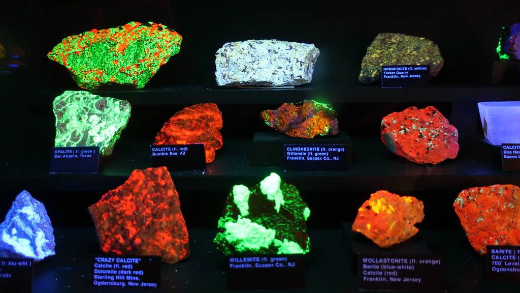 Franklin Mineral Museum gems on display