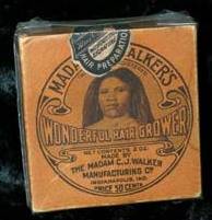 Madam Walker’s Wonderful Hair Grower in original orange box