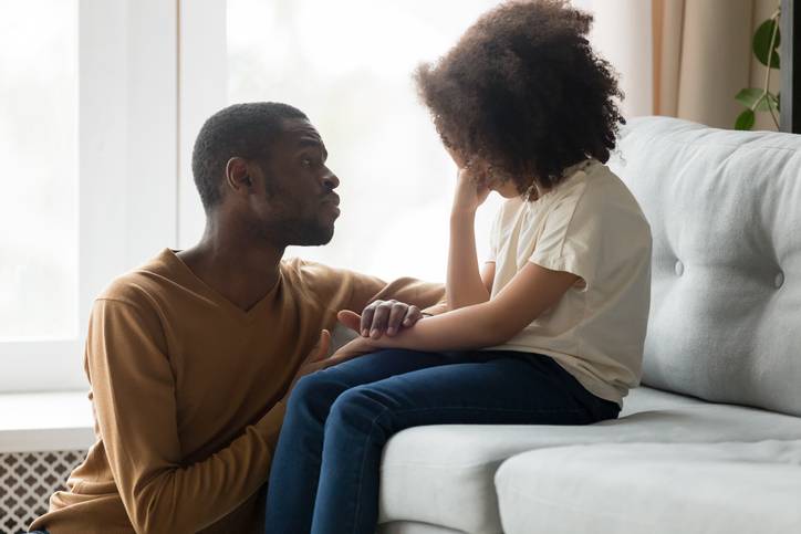 father and daughter sharing honest conversation