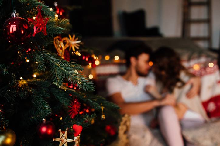 a couple staying in for christmas date