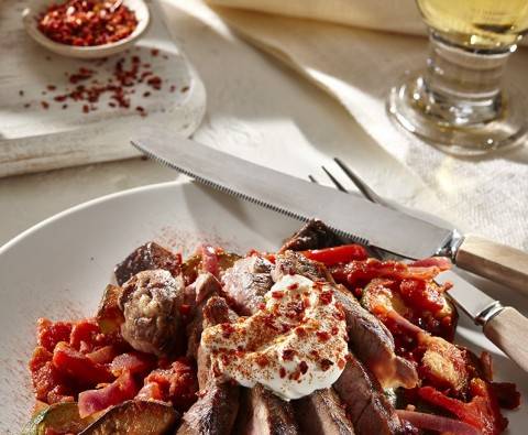 Recipe: Ratatouille with lamb leg steak