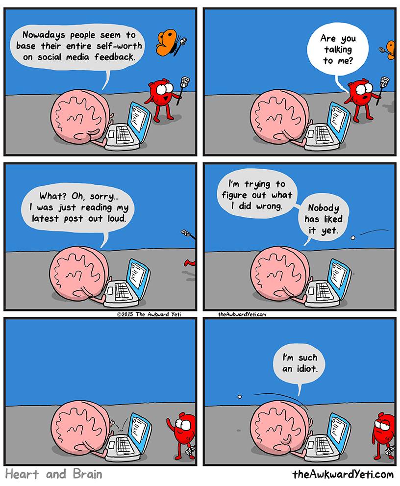 The heart and the brain on social media