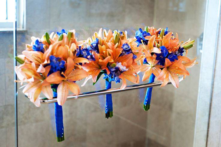 orange lily bouquets