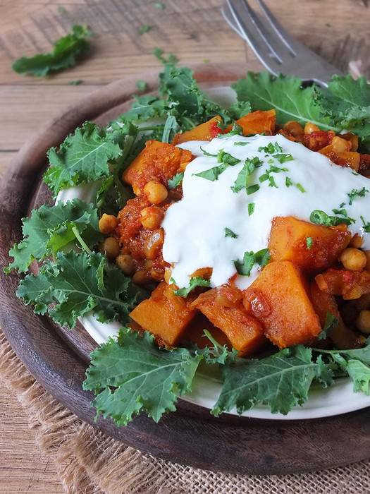 Butternut squash and chickpea curry