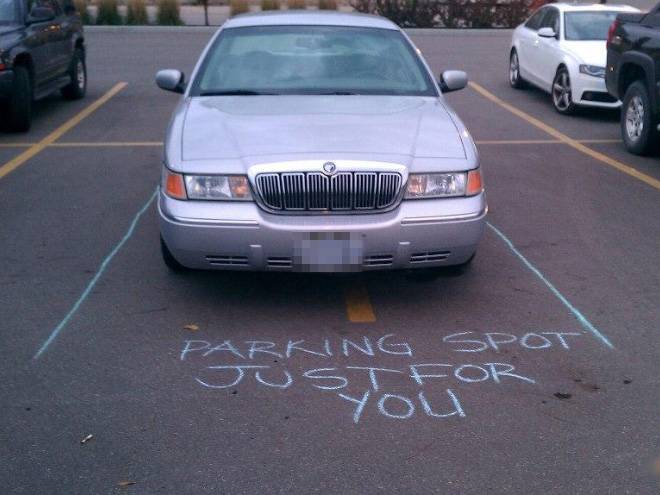 chalk lines drawn around car