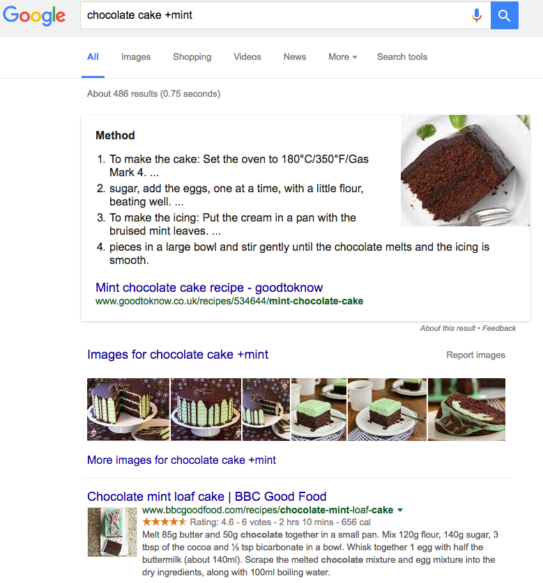 Chocolate mint cake inclusive search