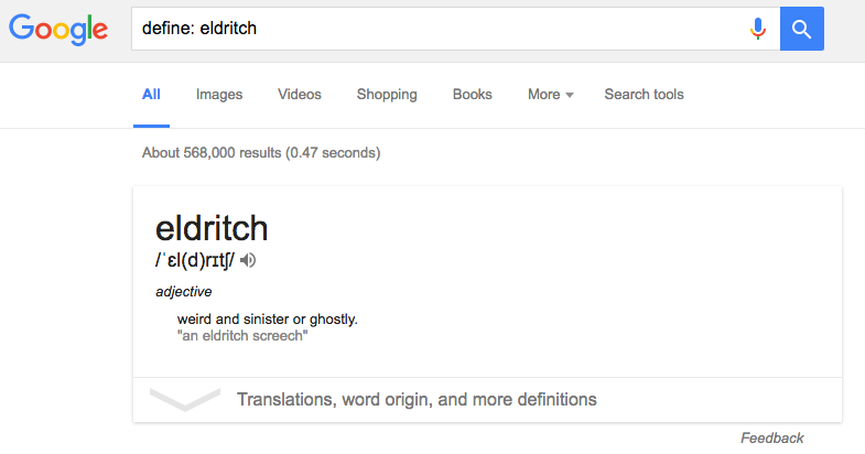 using google to define words