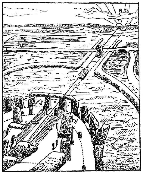 Illustration of Stonehenge at Summer Solstice 