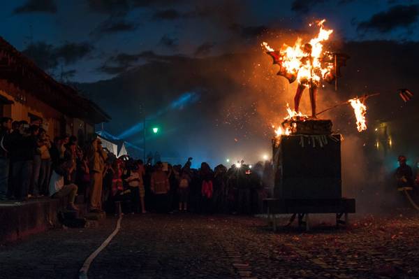 Guatemala Burning the Devil at Christmas