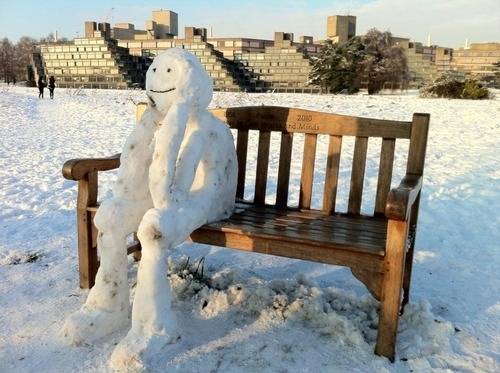 pondering snowman