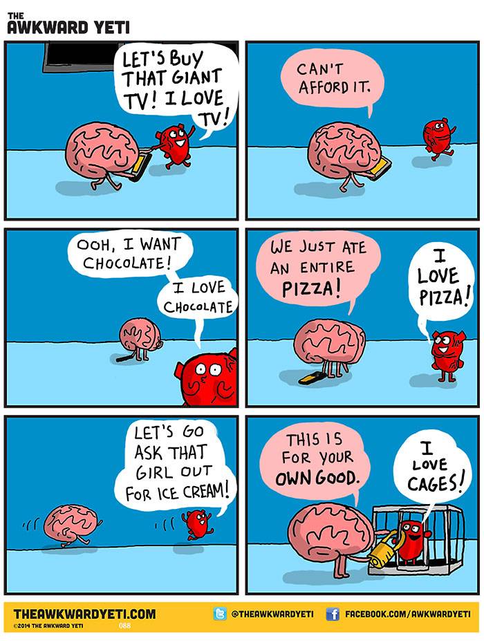 heart and brain on money