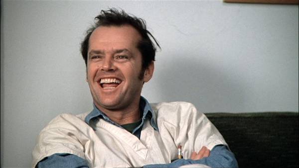 Jack Nicholson in One Flew Over The Cucckoo's Nest