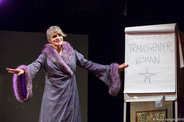 Kate O Donnell explaining transgender during her show