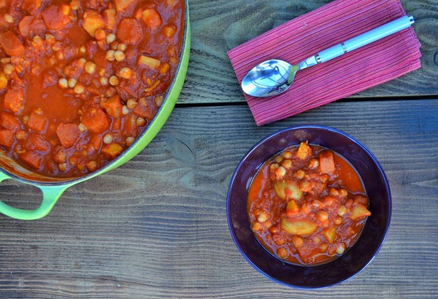 hearty chickpea and sweet potato stew