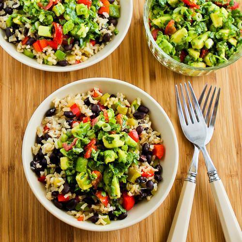 slow cooker brown rice mexican bowl