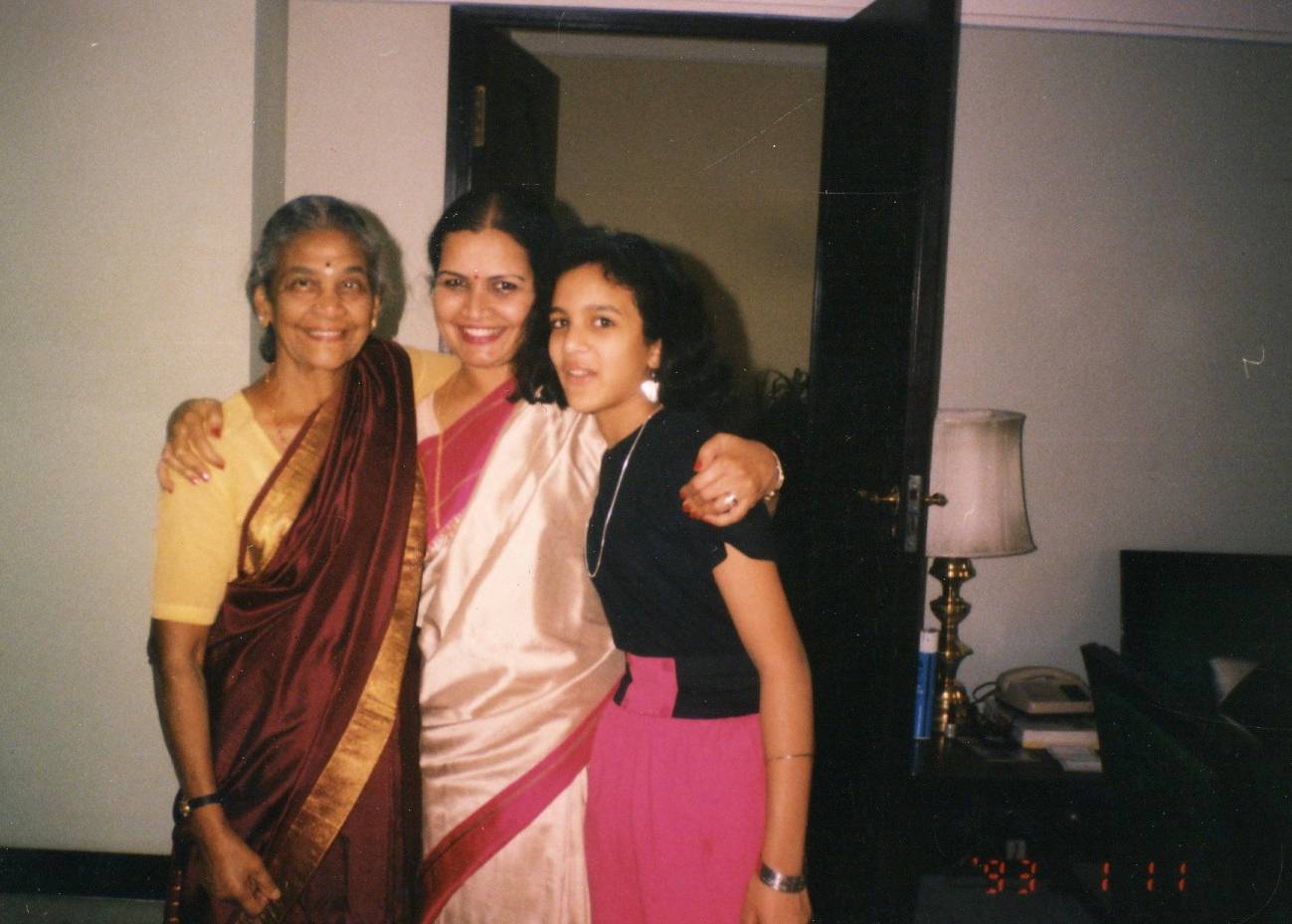 Anoushka with her grandmother in 1991