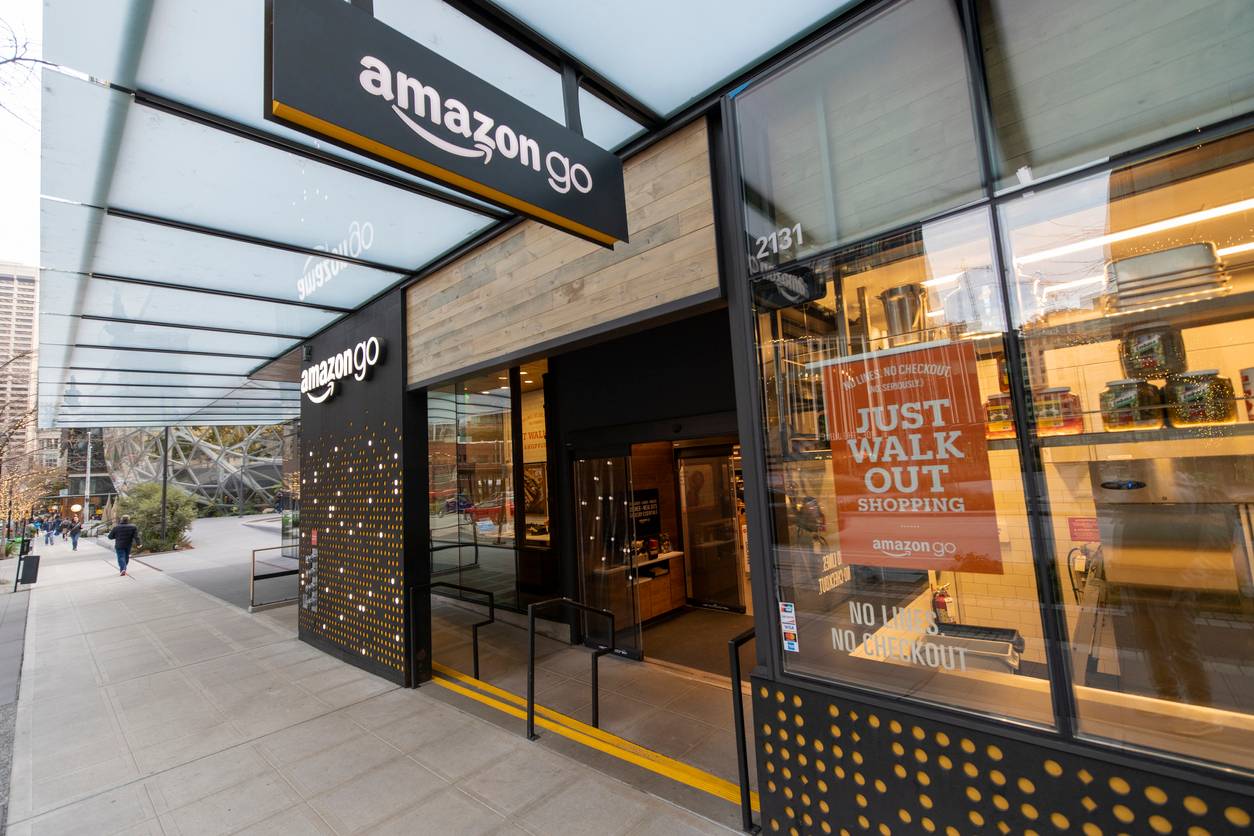 The exterior of an Amazon Go store