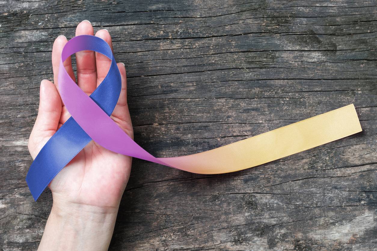 Bladder cancer awareness ribbon