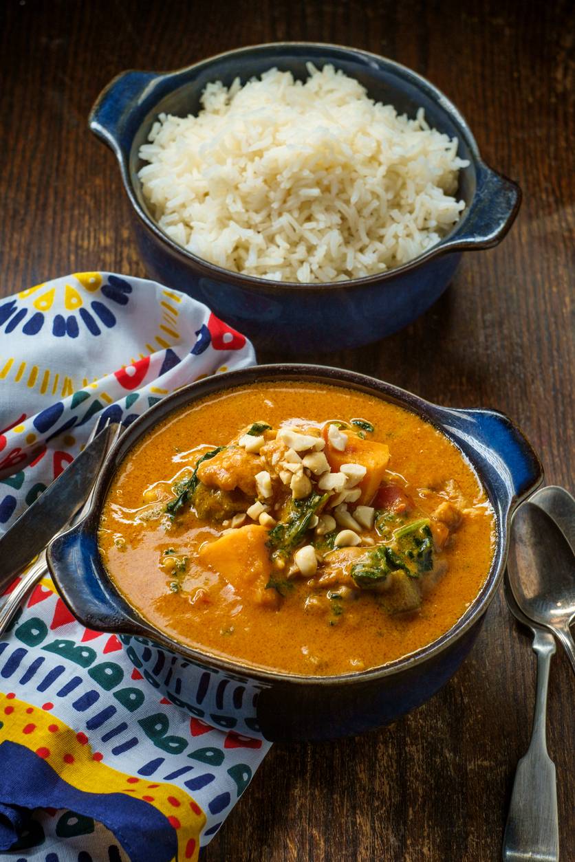 West African peanut stew curry with rice