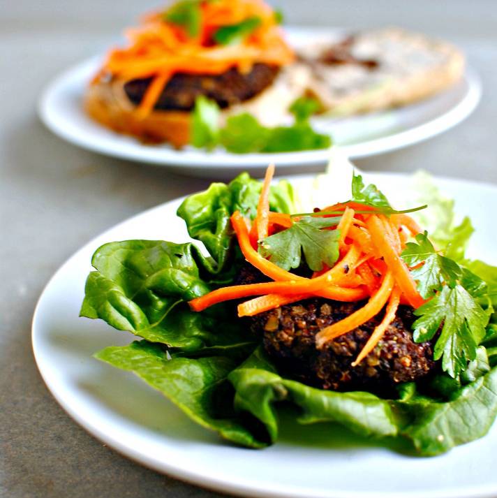 Provencal lentil and quinoa veggie burgers