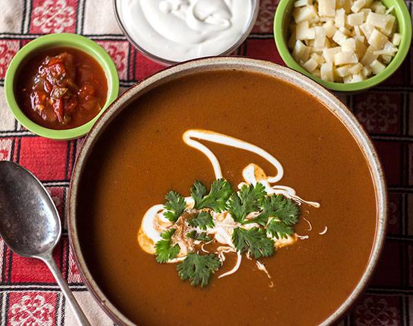 smoky butternut squash and cacao soup