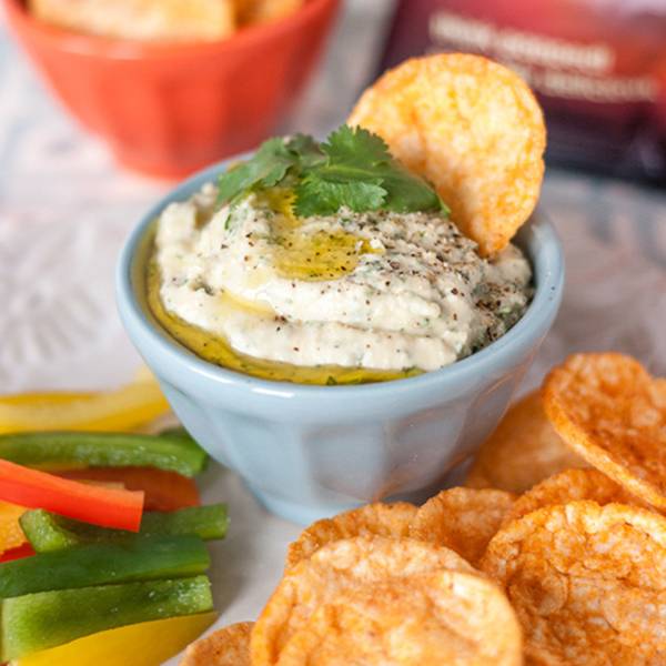 Red lentil lime and coriander hummus